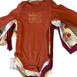 Hudson Baby 18 MTH 5 piece long sleeve baby girl onesies